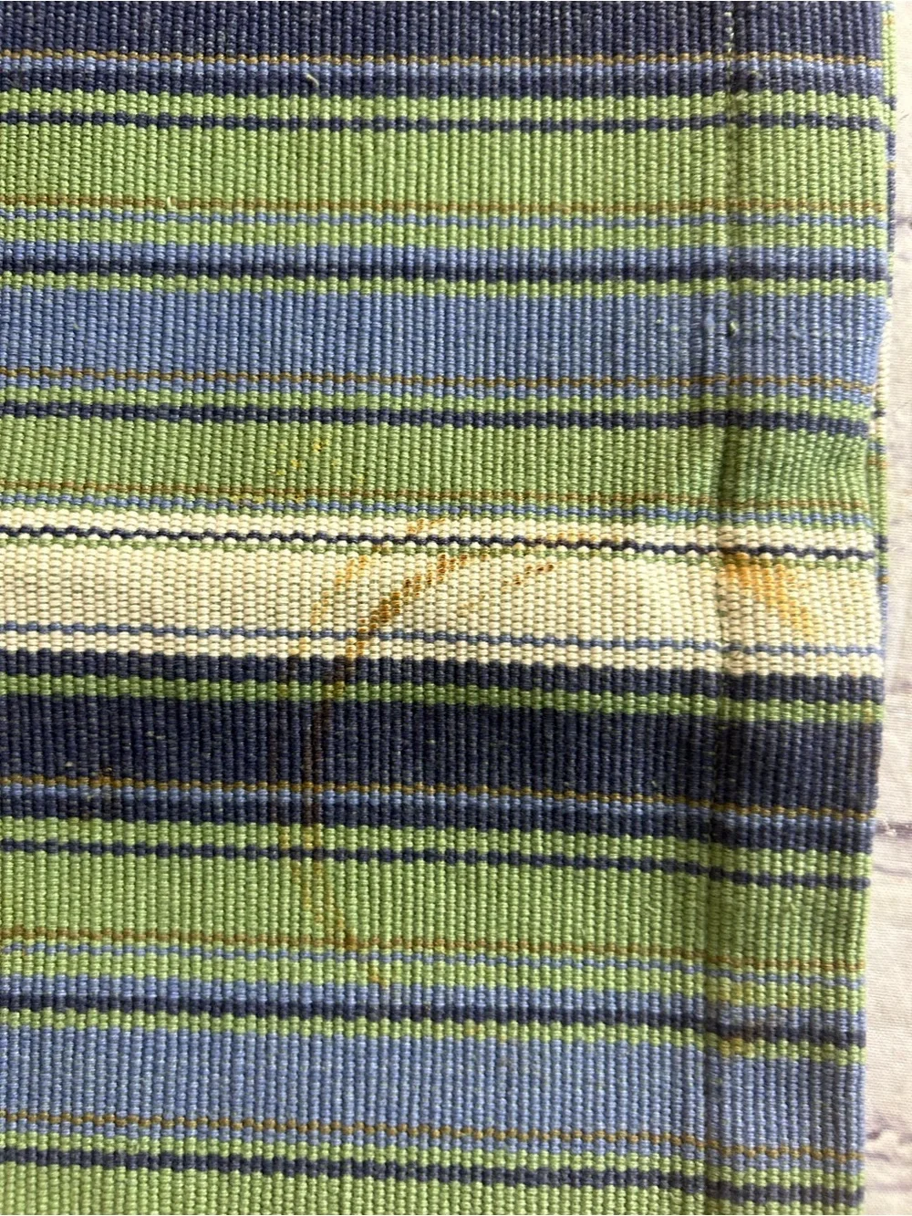 TAG (TRADE ASS.GROUP) CHICAGO 100% COTTON BLUE/GREEN/CREAM STRIPED PLACEMATS (4)